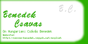 benedek csavas business card