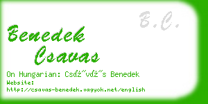 benedek csavas business card